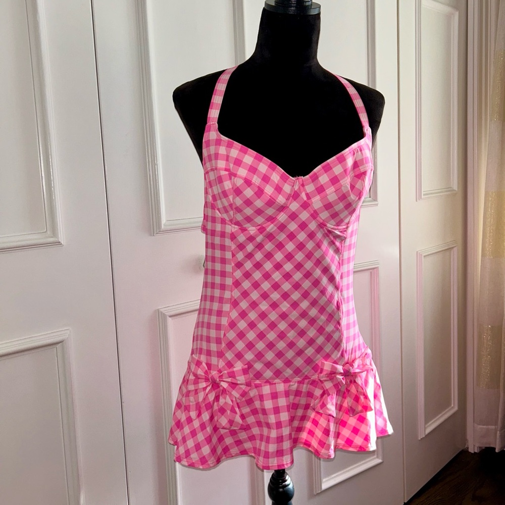 Juicy Couture Pink Checkered Women's Swimdress